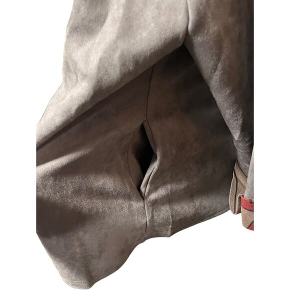 nwt faux suede retro button up closure 3/4 sleeve - Picture 2 of 7